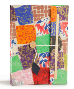 Lokta Patchwork Notebook – Groot (21x15cm) – 45 Bladen – Inclusief Boekenlegger – Multikleur