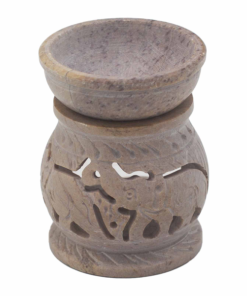 Kleine Zeepsteen Oliebrander 8cm - Olifant