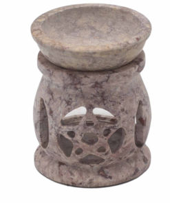 Kleine Zeepsteen Oliebrander 8cm - Three Moon Pentagon