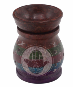 Soapstone Oil Burner 10cm - Hamsa - Vijf Kleuren