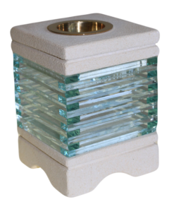 Stone Oil Burner - Square Glass Brick